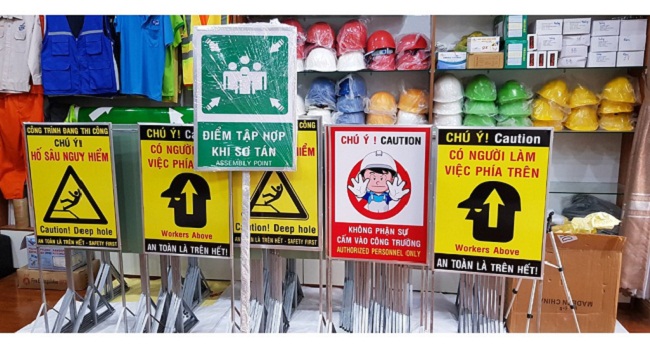 Biển báo công trình hình chữ nhật